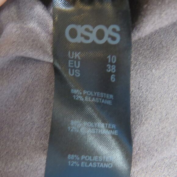ASOS Taupe Suede Mini Skirt Size 6 Small Sexy Going Out - Picture 4 of 7